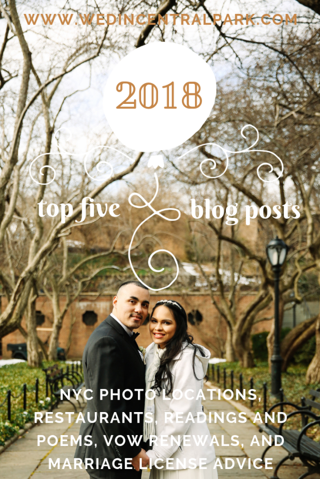 central park wedding top five blog posts 2018